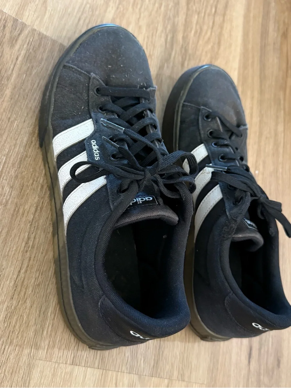 adidas Black Sneakers with White Three-Stripes